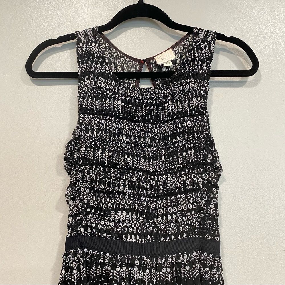 Anthropologie Postcard black Sleeveless Black Floral Pleated fit & flare dress X - Picture 6 of 12